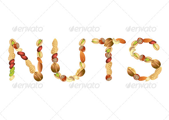 GraphicRiver Nuts Word From Seeds Vector 5870920 GraphicRiver Nuts Word From Seeds Vector 5870920