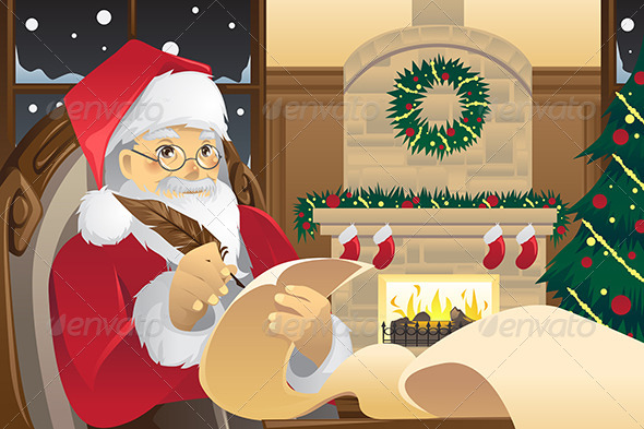 GraphicRiver Santa Claus Writing Christmas Presents List 5874860 GraphicRiver Santa Claus Writing Christmas Presents List 5874860