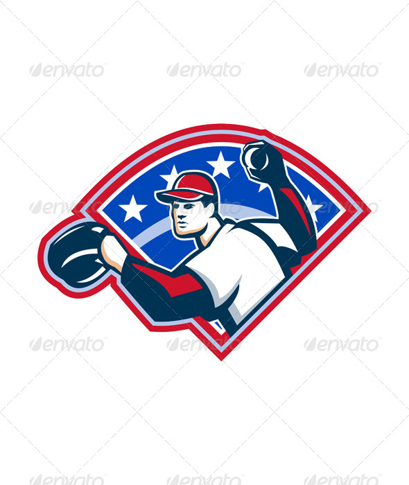 GraphicRiver Baseball Player Throwing Ball Retro 5875847 GraphicRiver Baseball Player Throwing Ball Retro 5875847