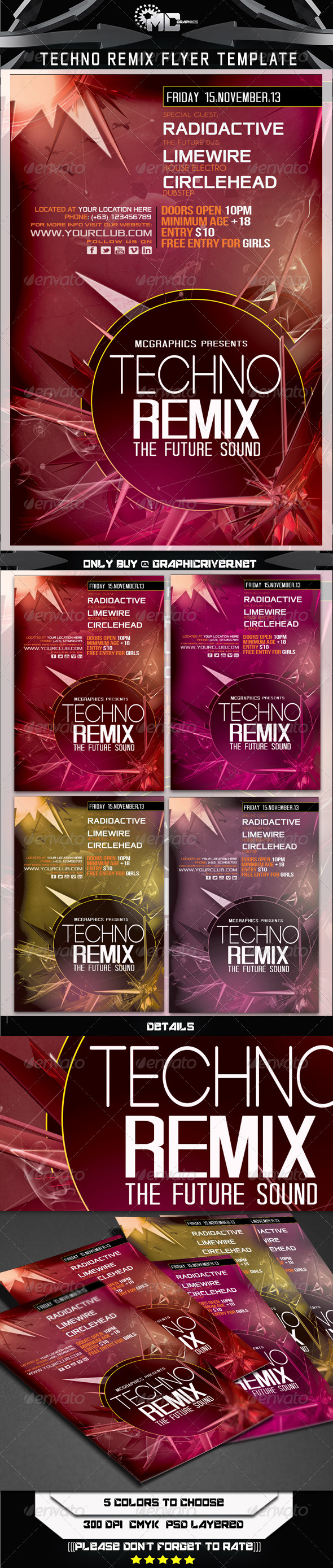 GraphicRiver Techno Remix Flyer Template 5877877 GraphicRiver Techno Remix Flyer Template 5877877