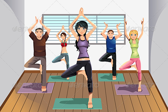 GraphicRiver Yoga Students at Yoga Studio 5884567 GraphicRiver Yoga Students at Yoga Studio 5884567
