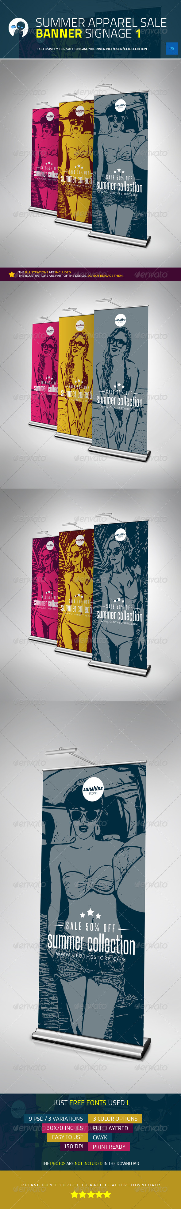 Summer Apparel Sale - Banner Signage 1 - Signage Print Templates