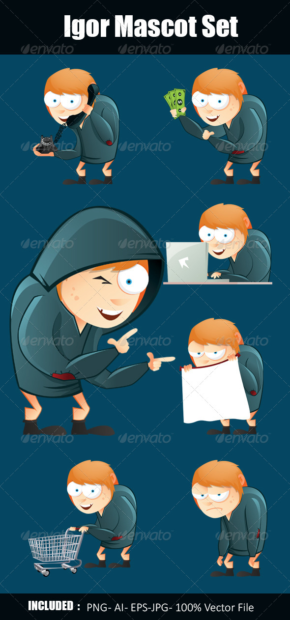 GraphicRiver Igor Mascot Set 5889056 GraphicRiver Igor Mascot Set 5889056