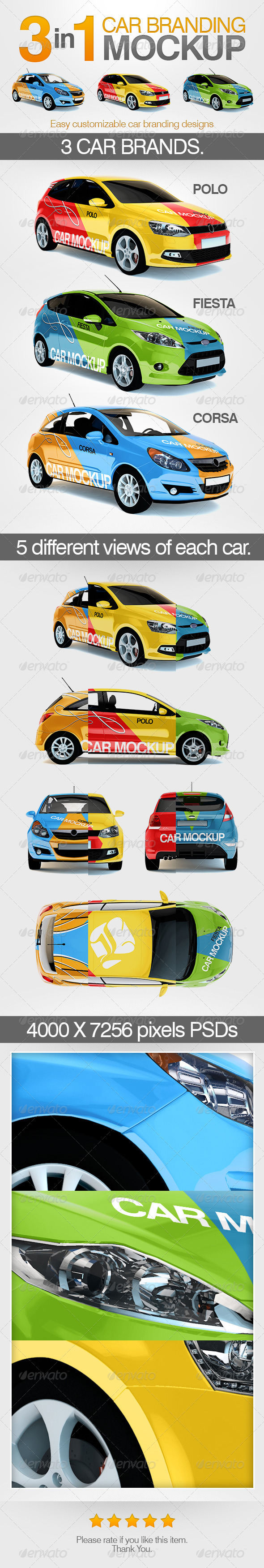 GraphicRiver 3in1 Car Branding Mock Up 5849901 GraphicRiver 3in1 Car Branding Mock Up 5849901