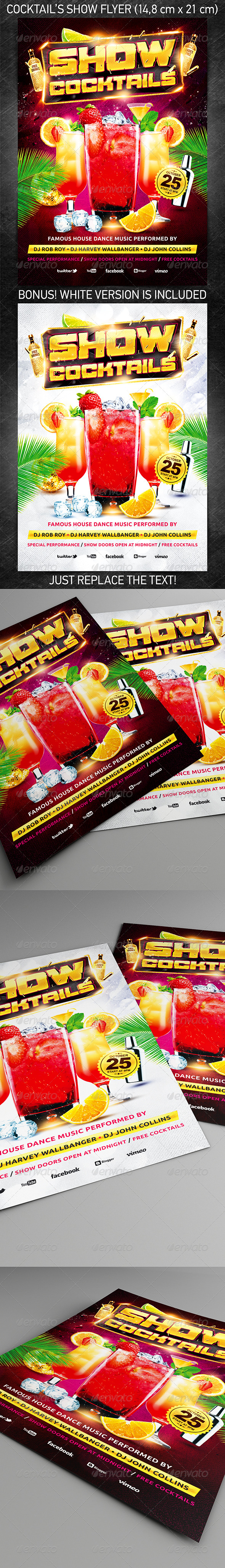 Cocktails show party flyer - Clubs & Parties Events