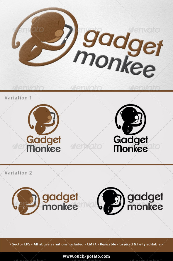 Gadget Monkee Logo - Animals Logo Templates