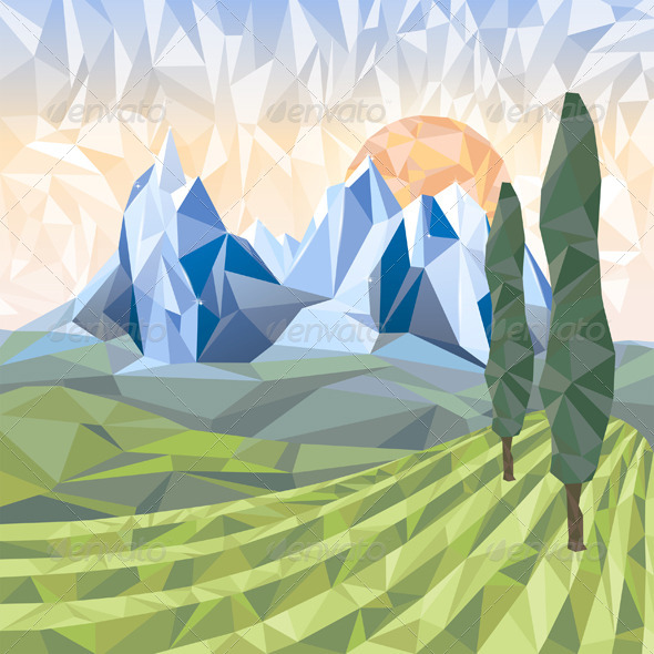 GraphicRiver Stylized Landscape 5896667 GraphicRiver Stylized Landscape 5896667
