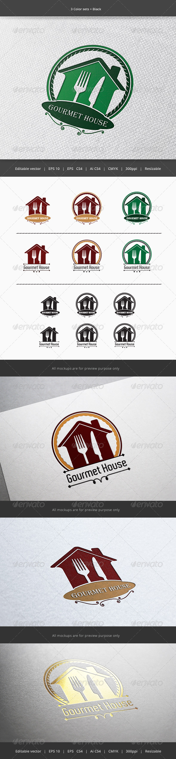 GraphicRiver Gourmet House Restaurant Logo 5899761 GraphicRiver Gourmet House Restaurant Logo 5899761