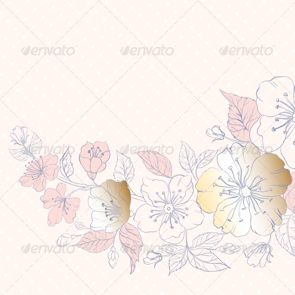 GraphicRiver Background of Cherry Blossoms on Pink 5899792 GraphicRiver Background of Cherry Blossoms on Pink 5899792