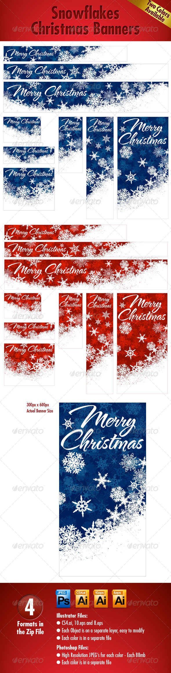 GraphicRiver Snowflakes Christmas Web Banners Two Colors 5898814 GraphicRiver Snowflakes Christmas Web Banners Two Colors 5898814