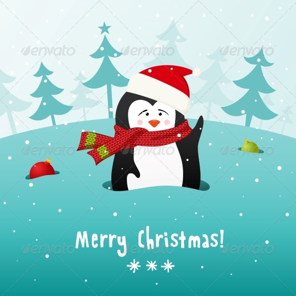 GraphicRiver Christmas Penguin Vector Background 5903306 GraphicRiver Christmas Penguin Vector Background 5903306