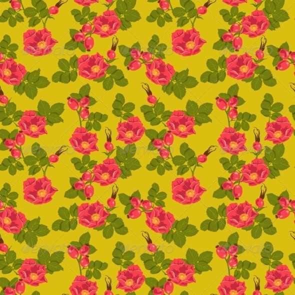 GraphicRiver Seamless Floral Background with Wild Rose 5904157 GraphicRiver Seamless Floral Background with Wild Rose 5904157