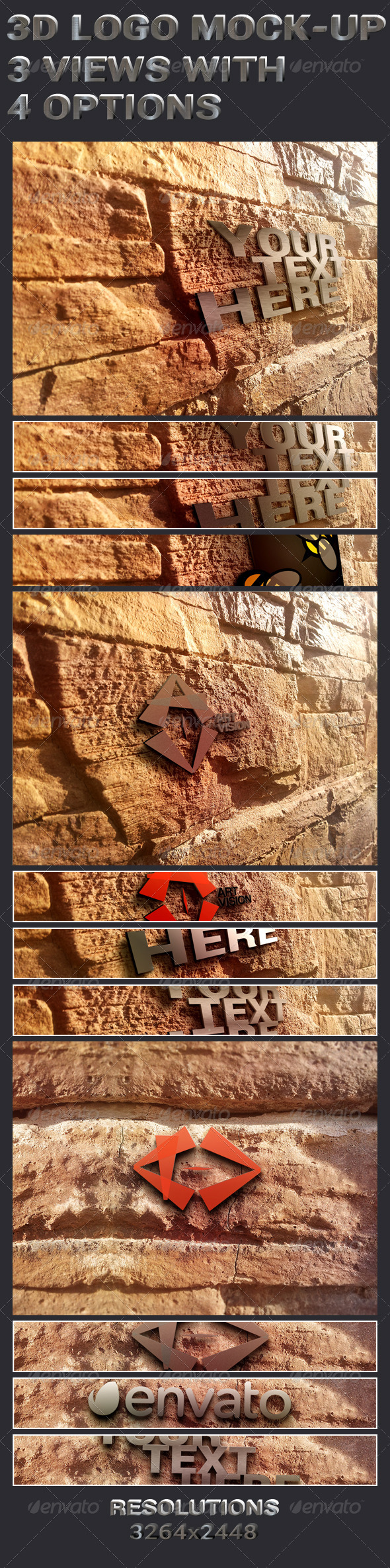 GraphicRiver 3D Logo In Wall Mock-Ups 5871262 GraphicRiver 3D Logo In Wall Mock-Ups 5871262