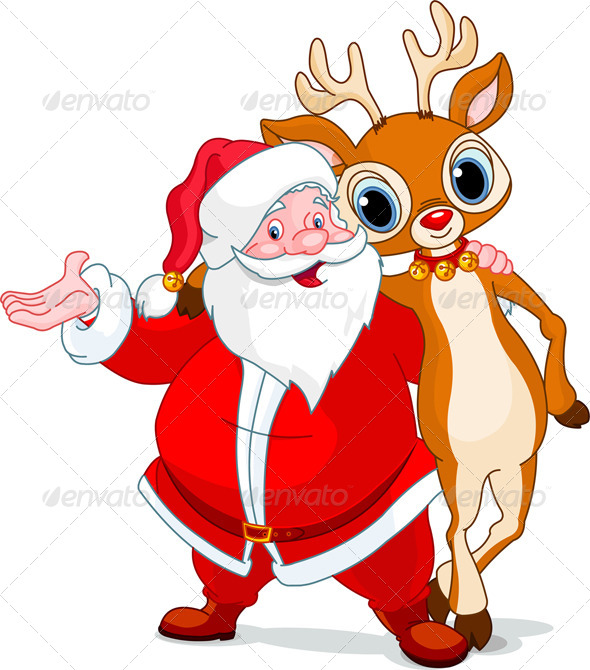 GraphicRiver Santa and his Reindeer Rudolf 5909748 GraphicRiver Santa and his Reindeer Rudolf 5909748