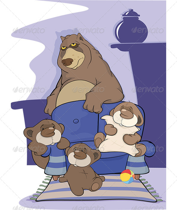 GraphicRiver Big Bear Family Cartoon 5911396 GraphicRiver Big Bear Family Cartoon 5911396
