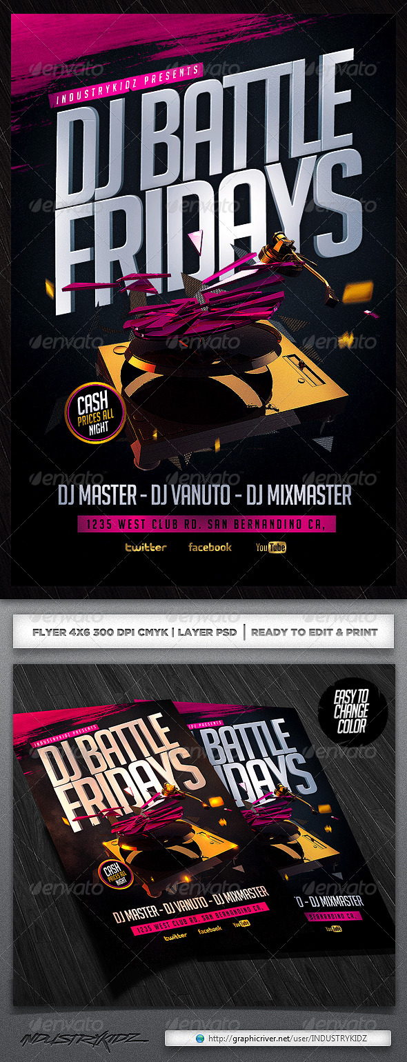 GraphicRiver Dj Battle Flyer Template 5912798 GraphicRiver Dj Battle Flyer Template 5912798