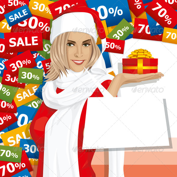 GraphicRiver Vector Woman Waiting for Christmas 5913084 GraphicRiver Vector Woman Waiting for Christmas 5913084
