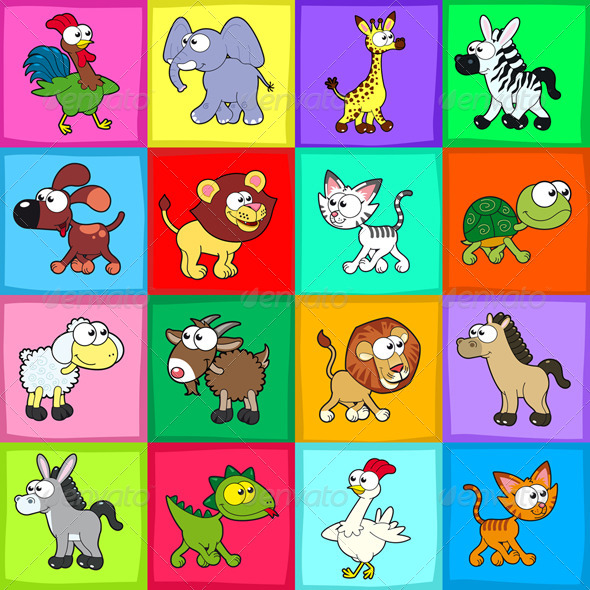 GraphicRiver Group of Animals 5913415 GraphicRiver Group of Animals 5913415
