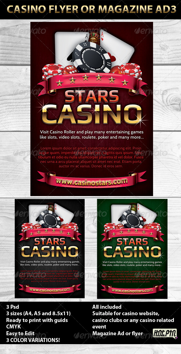 Casino Magazine Ads or flyers Templates 3 - Clubs & Parties Events