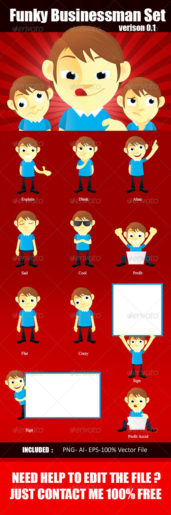 GraphicRiver Funky Business Man Set 5920478 GraphicRiver Funky Business Man Set 5920478