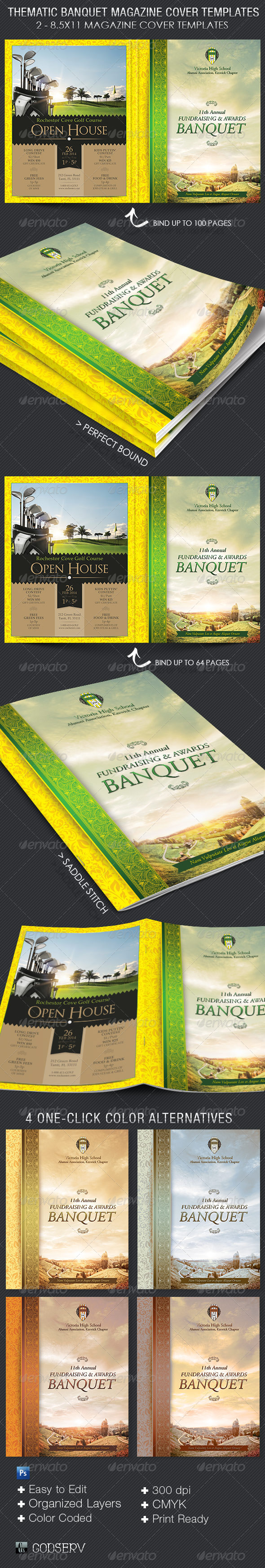 Thematic Banquet Magazine Cover Template - Magazines Print Templates