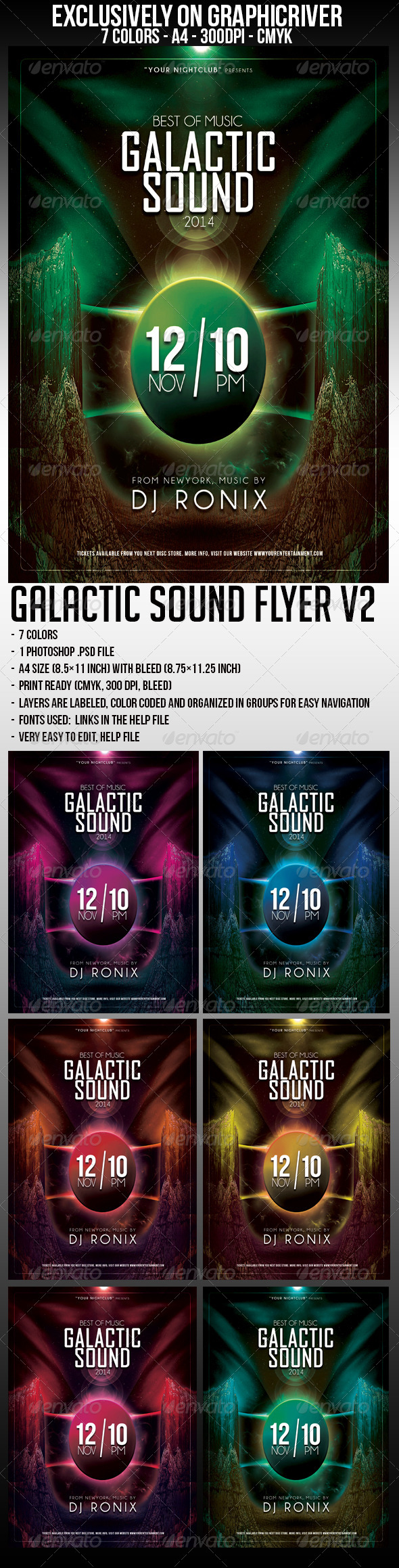 Galactic Sound Flyer V2 - Clubs & Parties Events