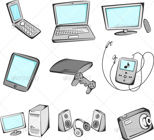 GraphicRiver Electronics items icons 5921269 GraphicRiver Electronics items icons 5921269