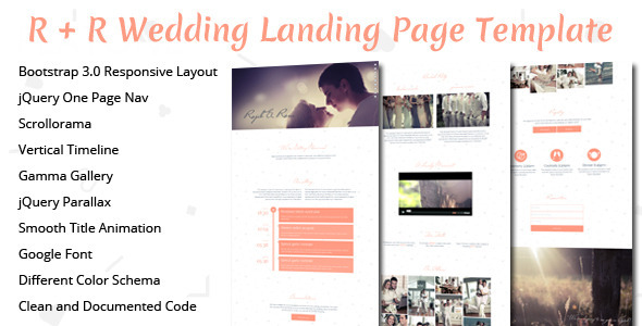 R+R Wedding Landing Page Template - Personal Landing Pages