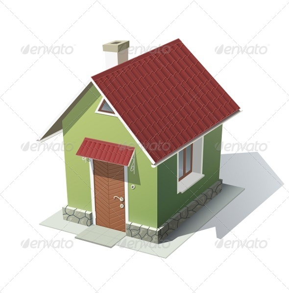 GraphicRiver Green House with Red Roof 5922721 GraphicRiver Green House with Red Roof 5922721