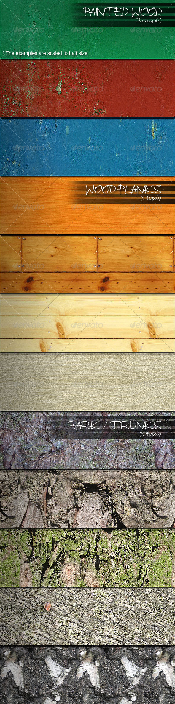 12 Seamless Wood Patterns - Miscellaneous Textures / Fills / Patterns