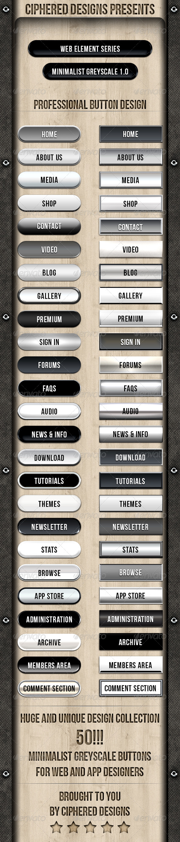 GraphicRiver Web Element Series Minimalist Greyscale 1.0 5926473 GraphicRiver Web Element Series Minimalist Greyscale 1.0 5926473