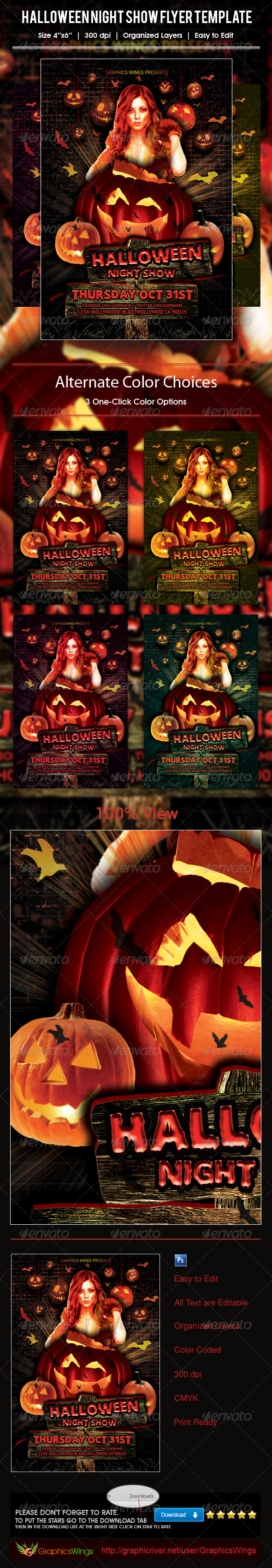 Halloween Night Show Flyer Template (Events)