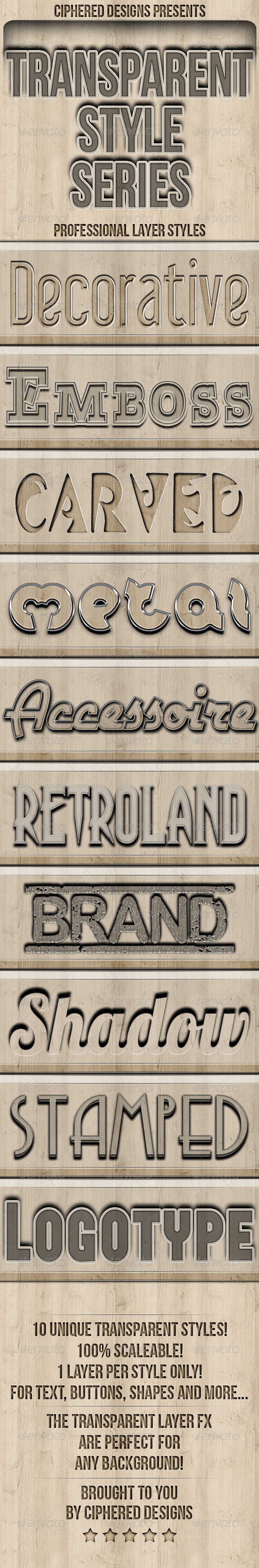 Transparent Style Series vol. 1 - Text Effects Styles