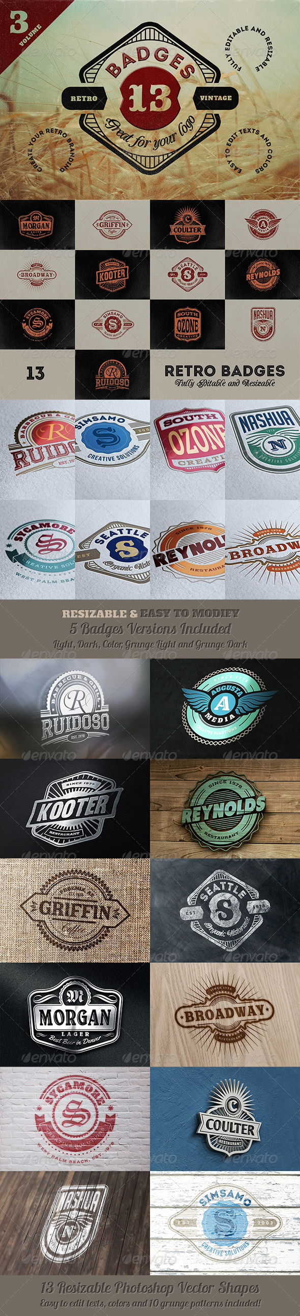 GraphicRiver 13 Retro Signs or Badges v.3 5933902 GraphicRiver 13 Retro Signs or Badges v.3 5933902