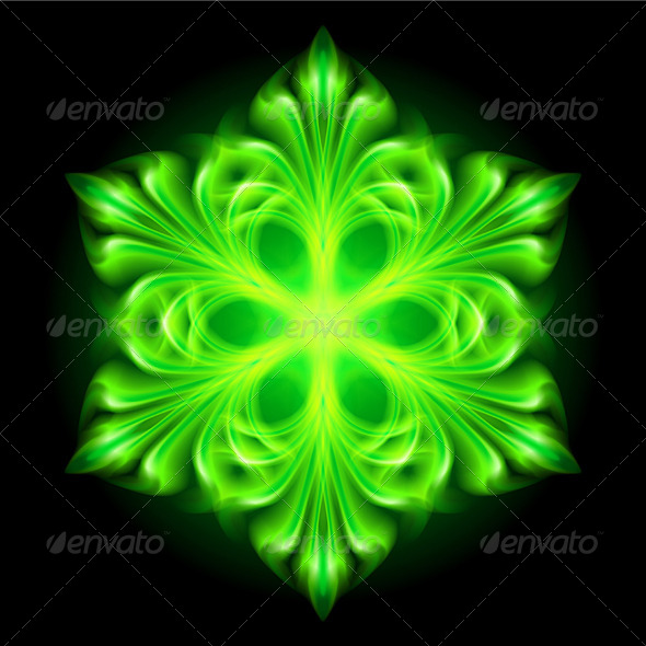 GraphicRiver Green Fire Snowflake 5935820 GraphicRiver Green Fire Snowflake 5935820