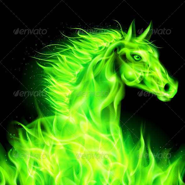 GraphicRiver Green Fire Horse 5936070 GraphicRiver Green Fire Horse 5936070