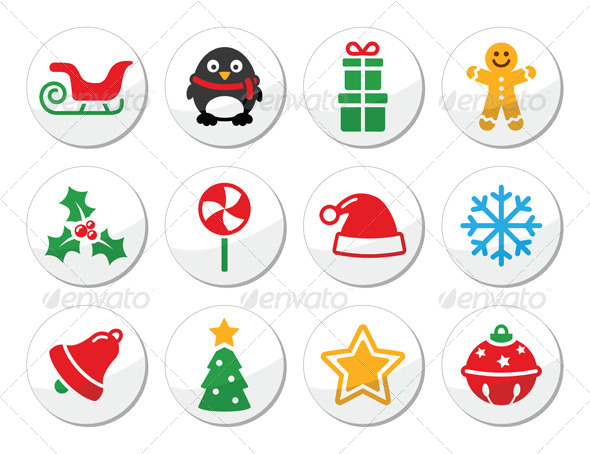 GraphicRiver Christmas Vector Round Icons Set 5943083 GraphicRiver Christmas Vector Round Icons Set 5943083