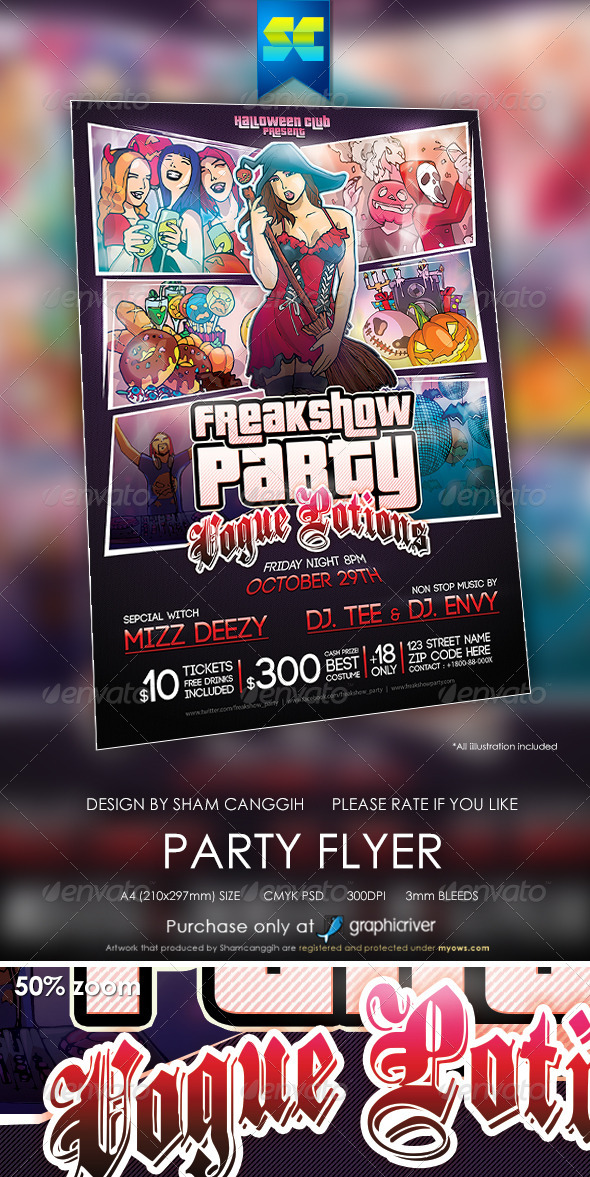 Freak Show Party Flyer - Clubs & Parties Events