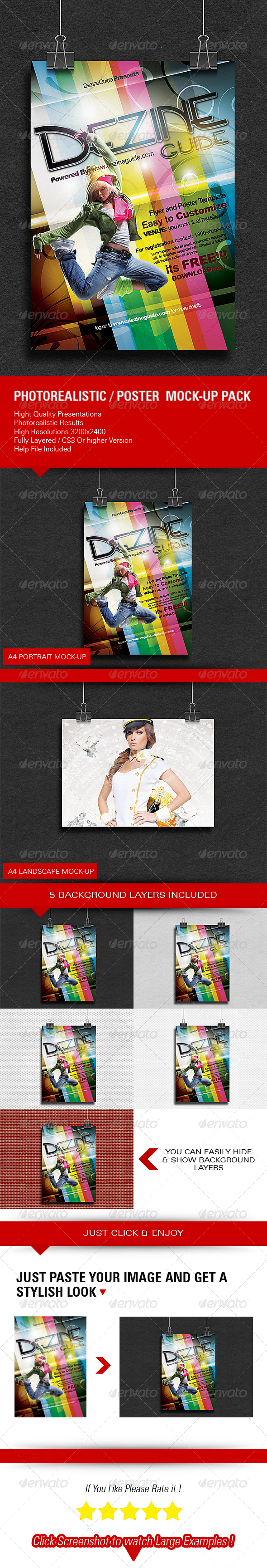 GraphicRiver Photorealistic Poster Mock-up Pack 5927343 GraphicRiver Photorealistic Poster Mock-up Pack 5927343