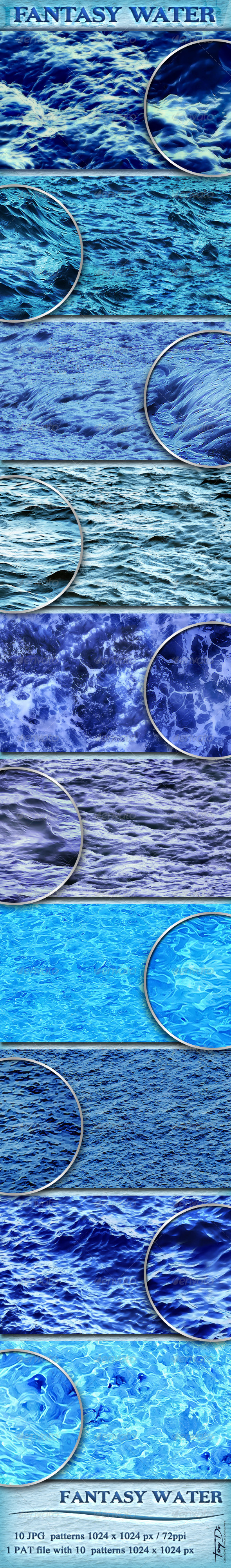 Fantasy Water Patterns - Nature Textures / Fills / Patterns