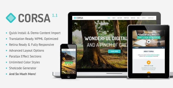 Corsa - Retina Responsive Creative OnePage Theme - Creative WordPress