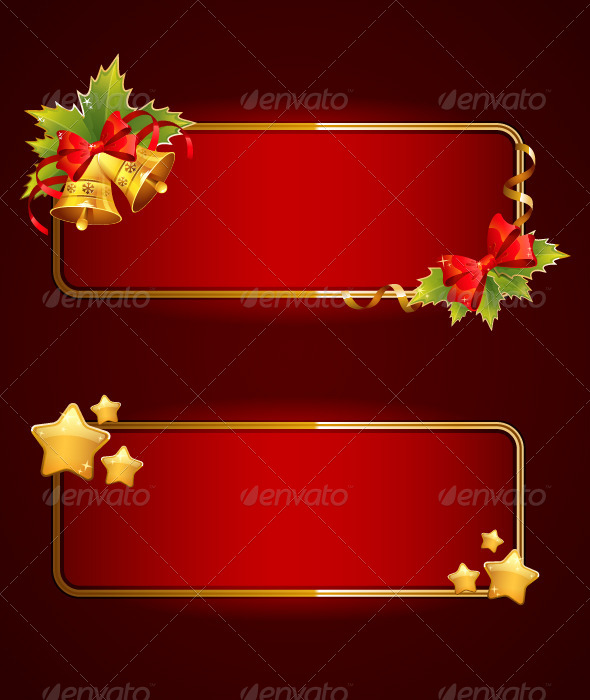 GraphicRiver Christmas Blank Banners Set With Bells 5961497 GraphicRiver Christmas Blank Banners Set With Bells 5961497