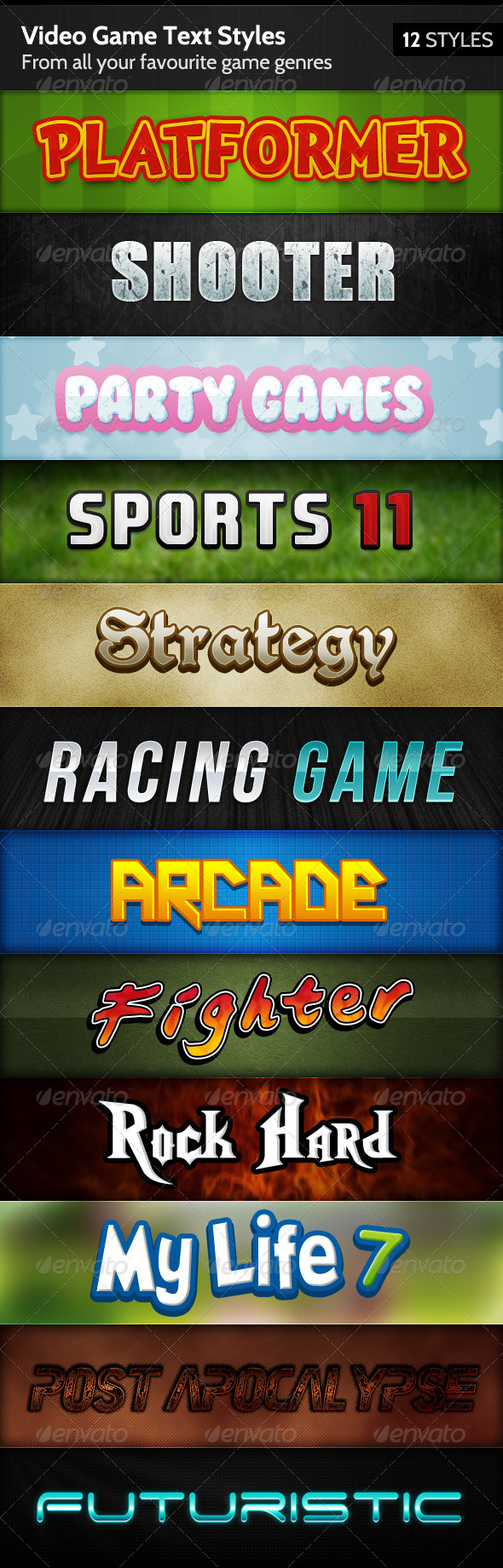 Video Game Text Styles - Text Effects Styles