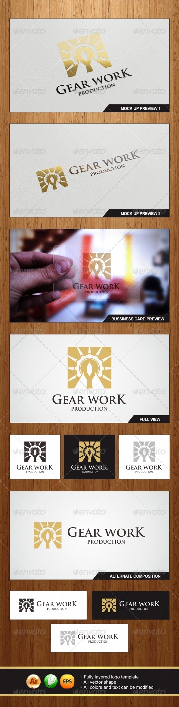 Gear Work Logo - Symbols Logo Templates