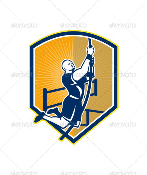 GraphicRiver Cross-fit Athlete Rope Climb Retro 5961958 GraphicRiver Cross-fit Athlete Rope Climb Retro 5961958