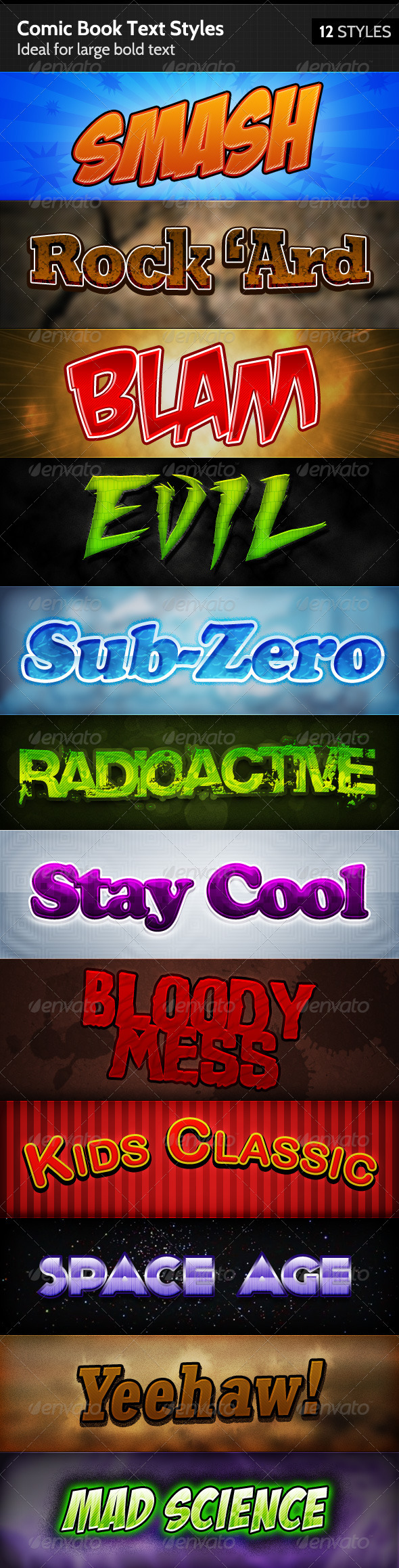 Comic Book Text Styles - Text Effects Styles