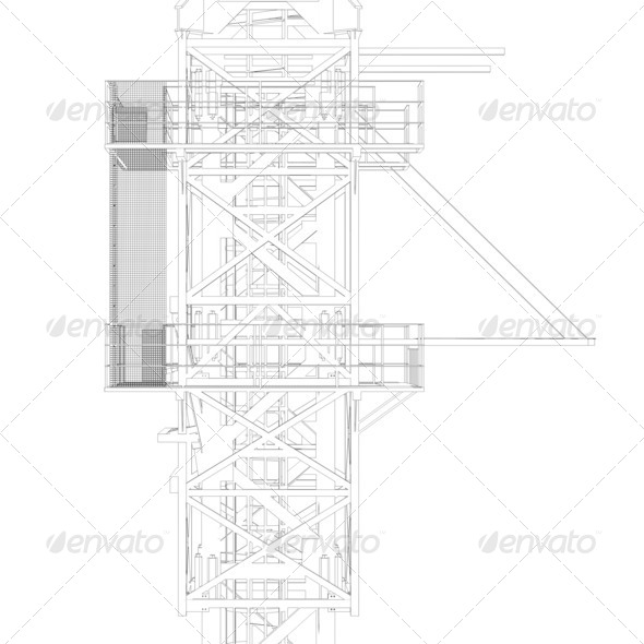 Wire frame tower crane (Misc) Photo Download