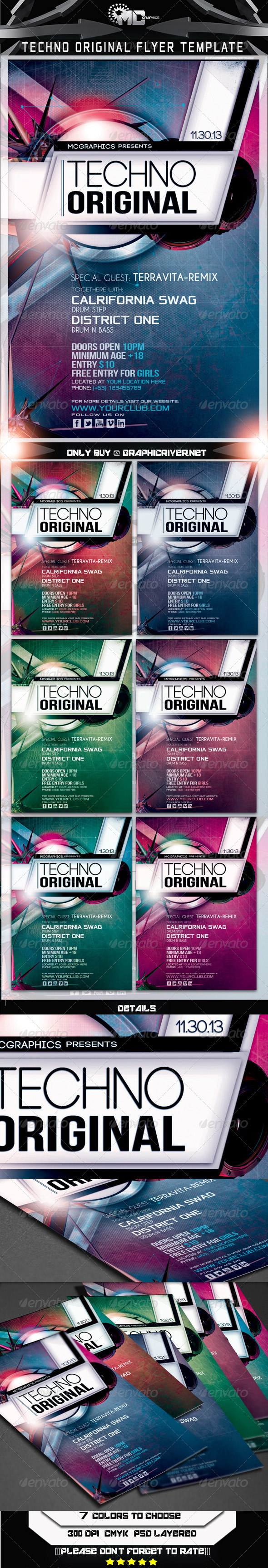 GraphicRiver Techno Original Flyer Template 5968078 GraphicRiver Techno Original Flyer Template 5968078