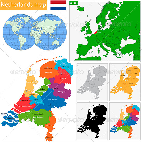 GraphicRiver Netherlands Map 5968539 GraphicRiver Netherlands Map 5968539
