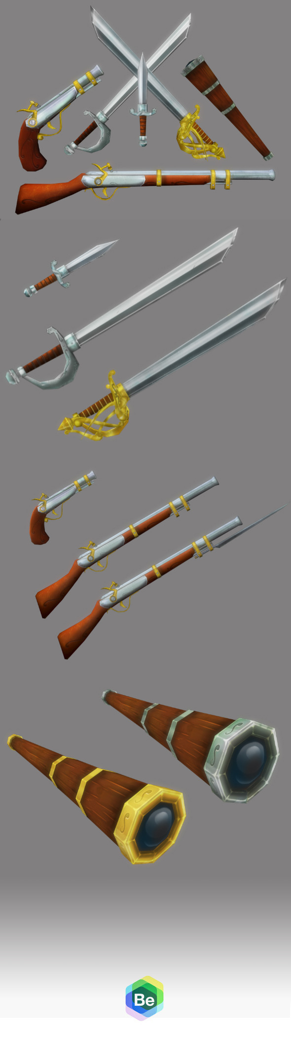 3DOcean Low Poly Cartoonish Pirate Weapons Kit 5972363 3DOcean Low Poly Cartoonish Pirate Weapons Kit 5972363